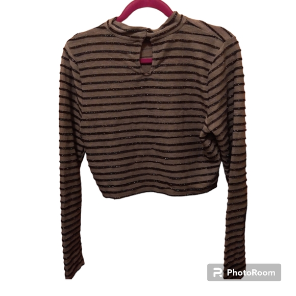 Wild fable Striped glitter mesh shirt - Picture 2 of 2